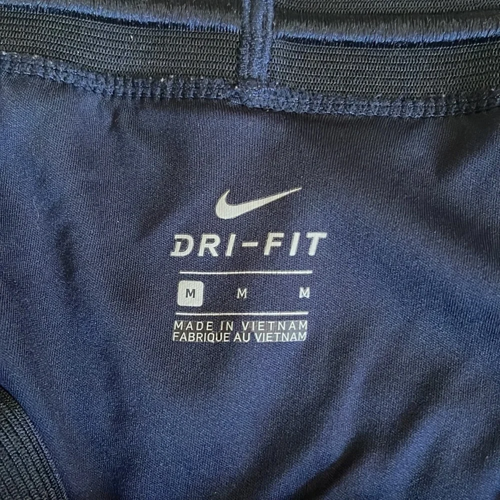 Nike Dri Fit Running Athletic Women medium Navy Green Inner Liner Pull On Short - Picture 9 of 11